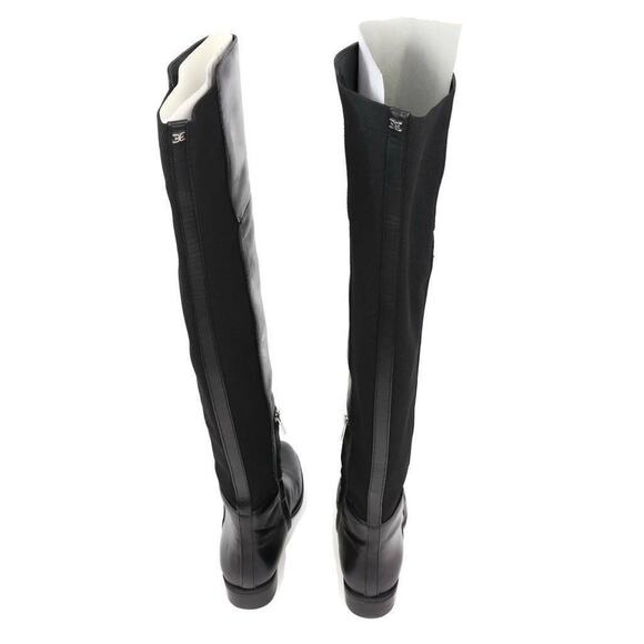 Sam Edelman Womens Pam Over The Knee Boots Black Almond Toe Leather Zip 6.5 M - Picture 4 of 12